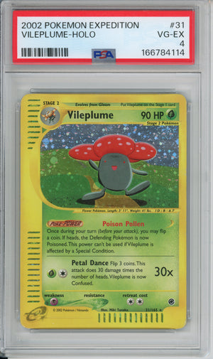 Pokemon Graded: Vileplume 31/165 Expedition (2002) Holo PSA 4