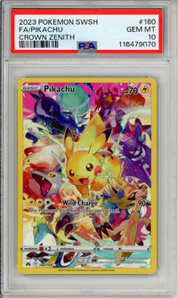 Pokemon Graded: Pikachu 160/159 Crown Zenith (2023) Full Art Holo PSA 10