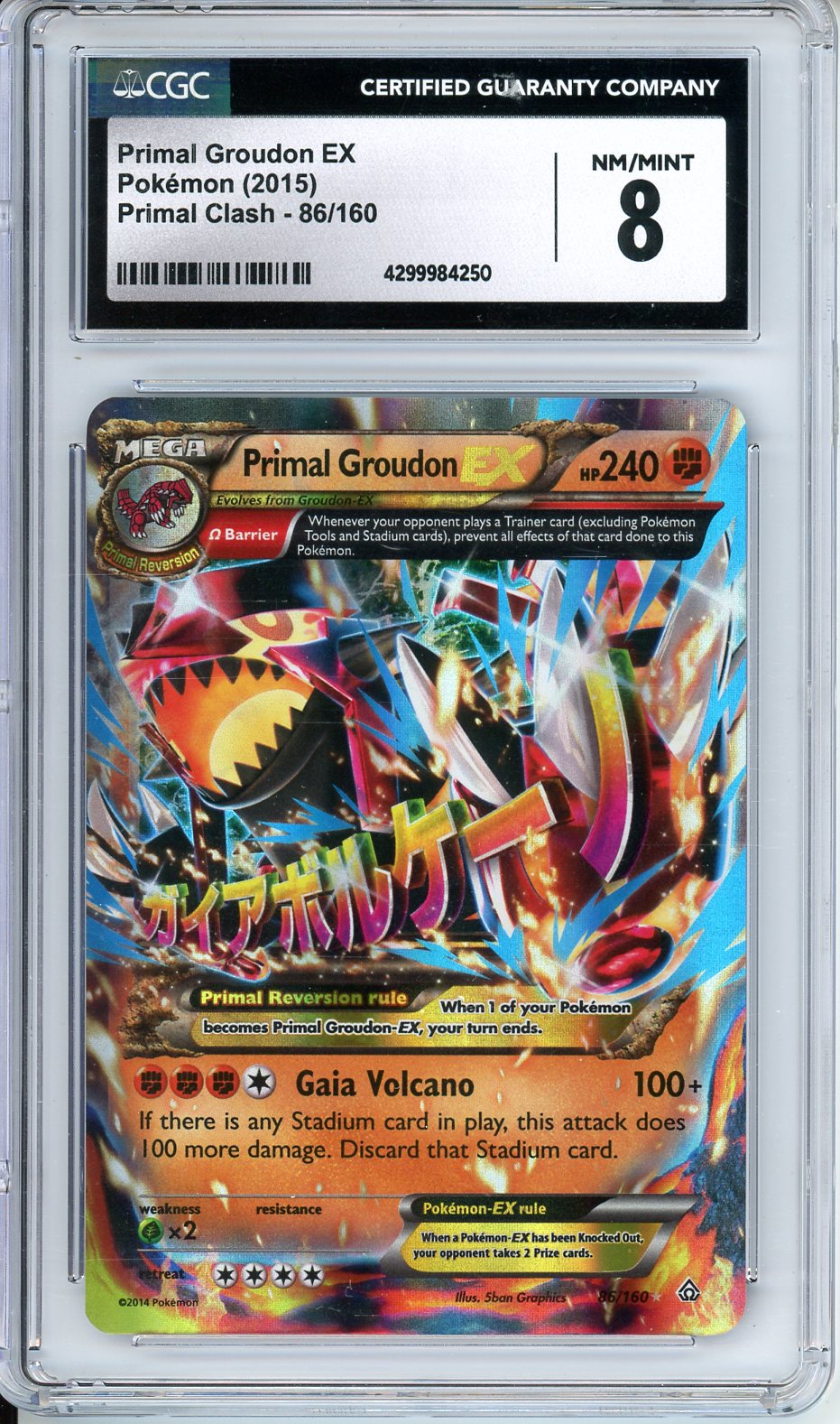 Graded Pokemon: Primal Groudon EX CGC 8