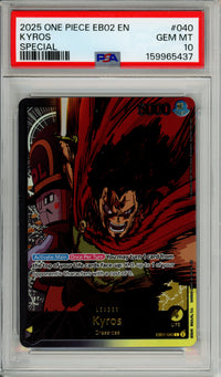 One Piece Graded: Kyros EB01-040 Special Leader (2025) PSA 10