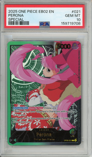 One Piece Graded: Perona OP06-021 Special Leader (2025) PSA 10