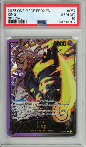 One Piece Graded: King OP08-057 Special Leader (2025) PSA 10