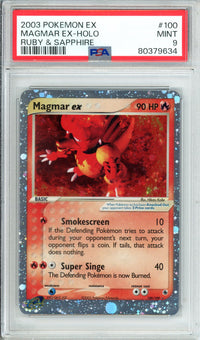 Pokemon Graded: Magmar ex 100/109 Ruby & Saphire (2003) Holo PSA 9
