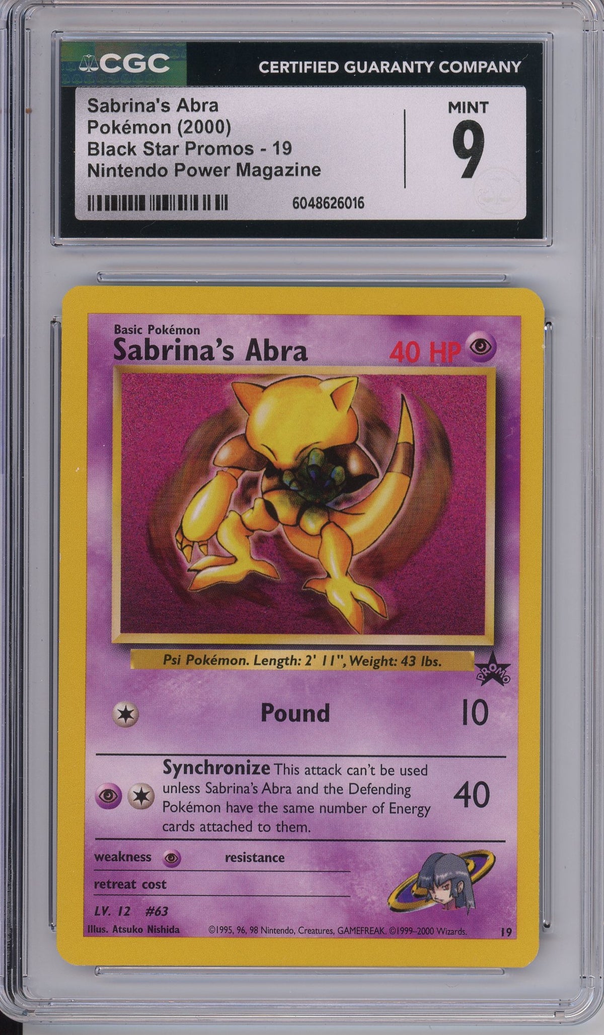 Pokemon Graded: Sabrina's Abra Promo CGC 9