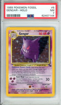 Pokemon Graded: Gengar 5/62 Fossil (1999) Holo PSA 7