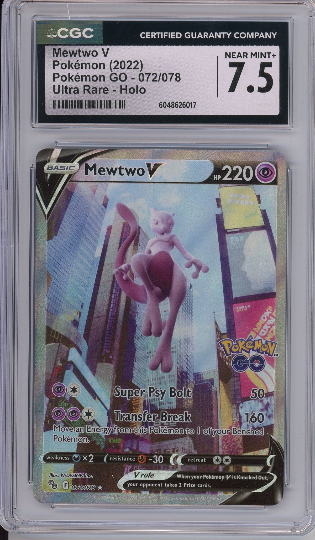 Pokemon Graded: Mewtwo V CGC 7.5
