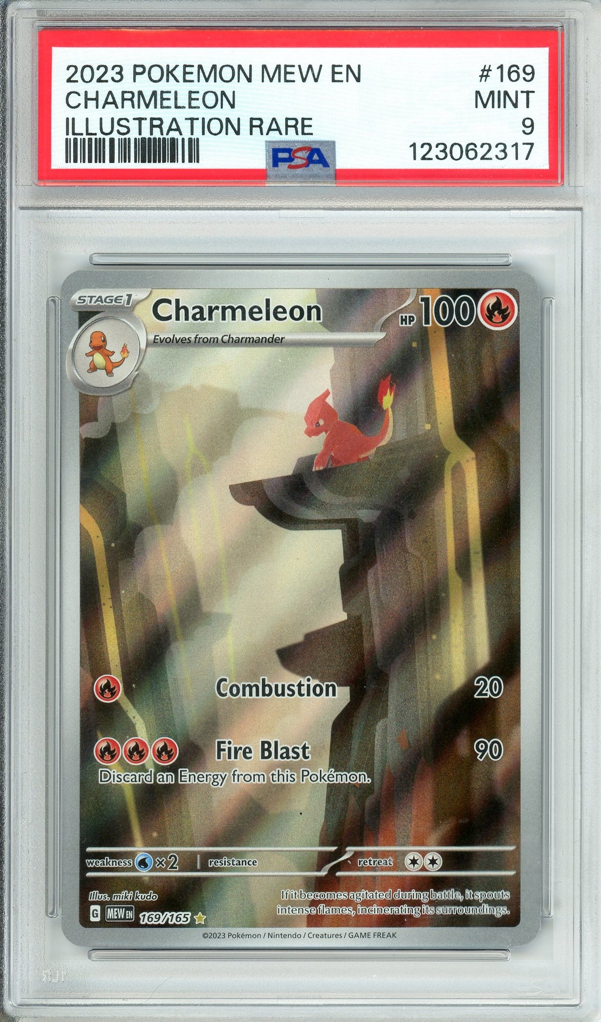Pokemon Graded: Charmeleon 169/165 Scarlet & Violet 151 (2023) IR Holo PSA 9