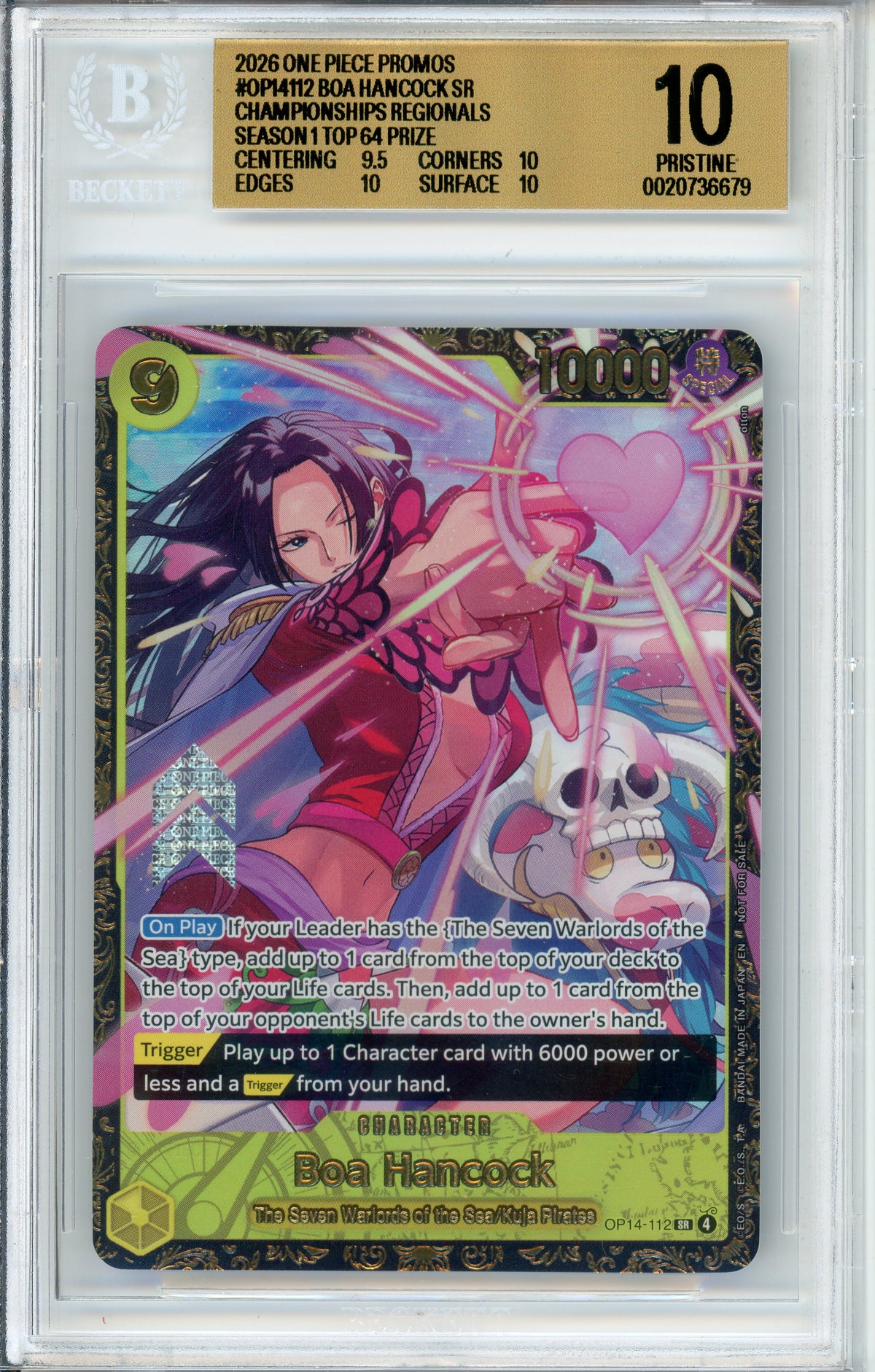 One Piece Graded: Boa Hancock OP14-112 Championship Top 64 (2026) Beckett 10