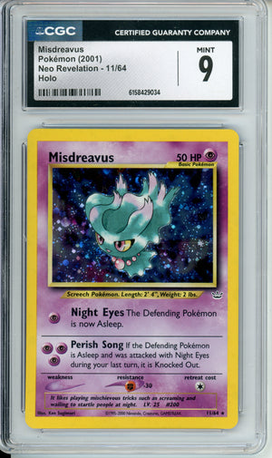 Pokemon Graded: Misdreavus 11/64 Neo Revelation (2011) Holo CGC 9
