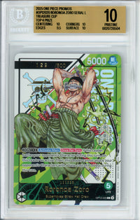 One Piece Graded: Roronoa Zoro OP12-020 Serialized Top Prize 129/600 Beckett 10