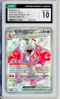 Pokemon Graded: Charizard ex #74 Paldean Fates Tin Promo (2024) Holo CGC 10