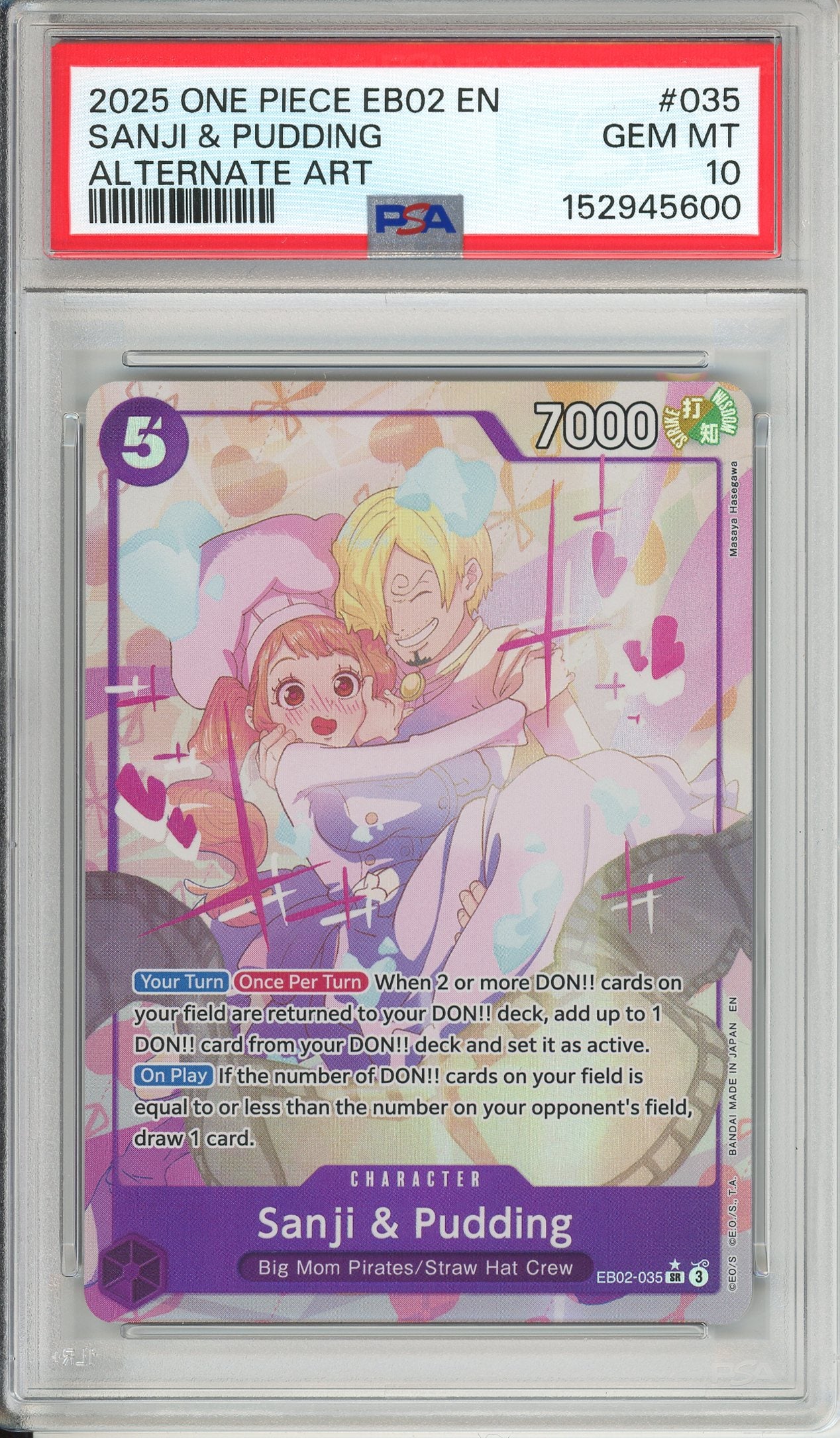 One Piece Graded: Sanji & Pudding EB02-035 Extra Booster Anime