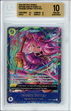 One Piece Graded: Jewelry Bonney OP13-108 Treasure Cup Top 16 (2026) Beckett 10