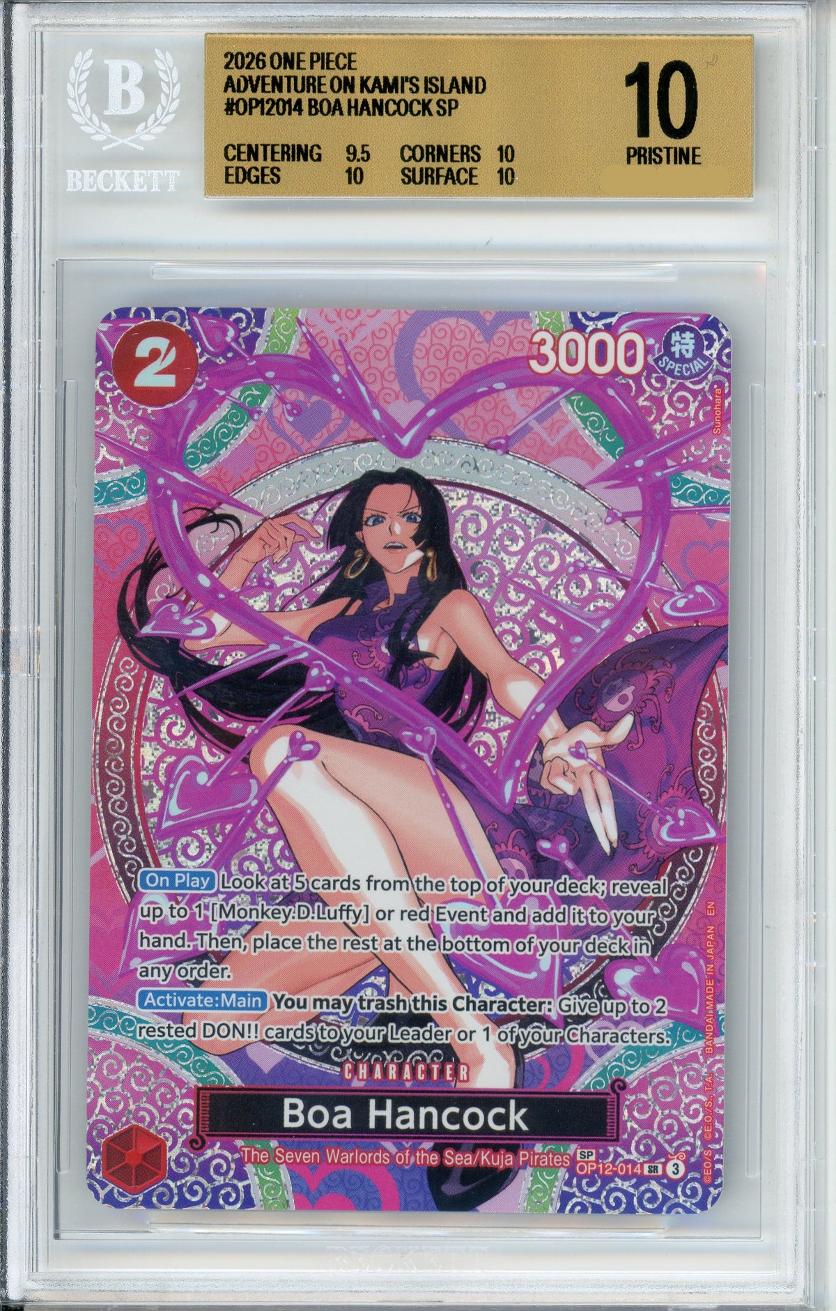 One Piece Graded: Boa Hancock OP12-014 Special Alternate Art Beckett 10