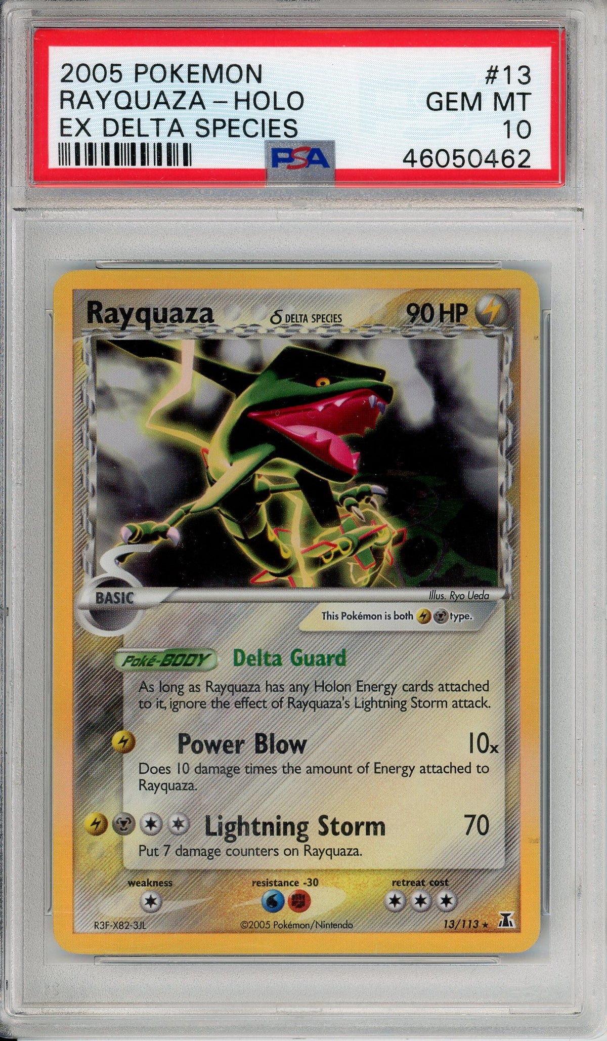 Pokemon Graded: Rayquaza 13/113 EX Delta Species (2005) Holo PSA 10