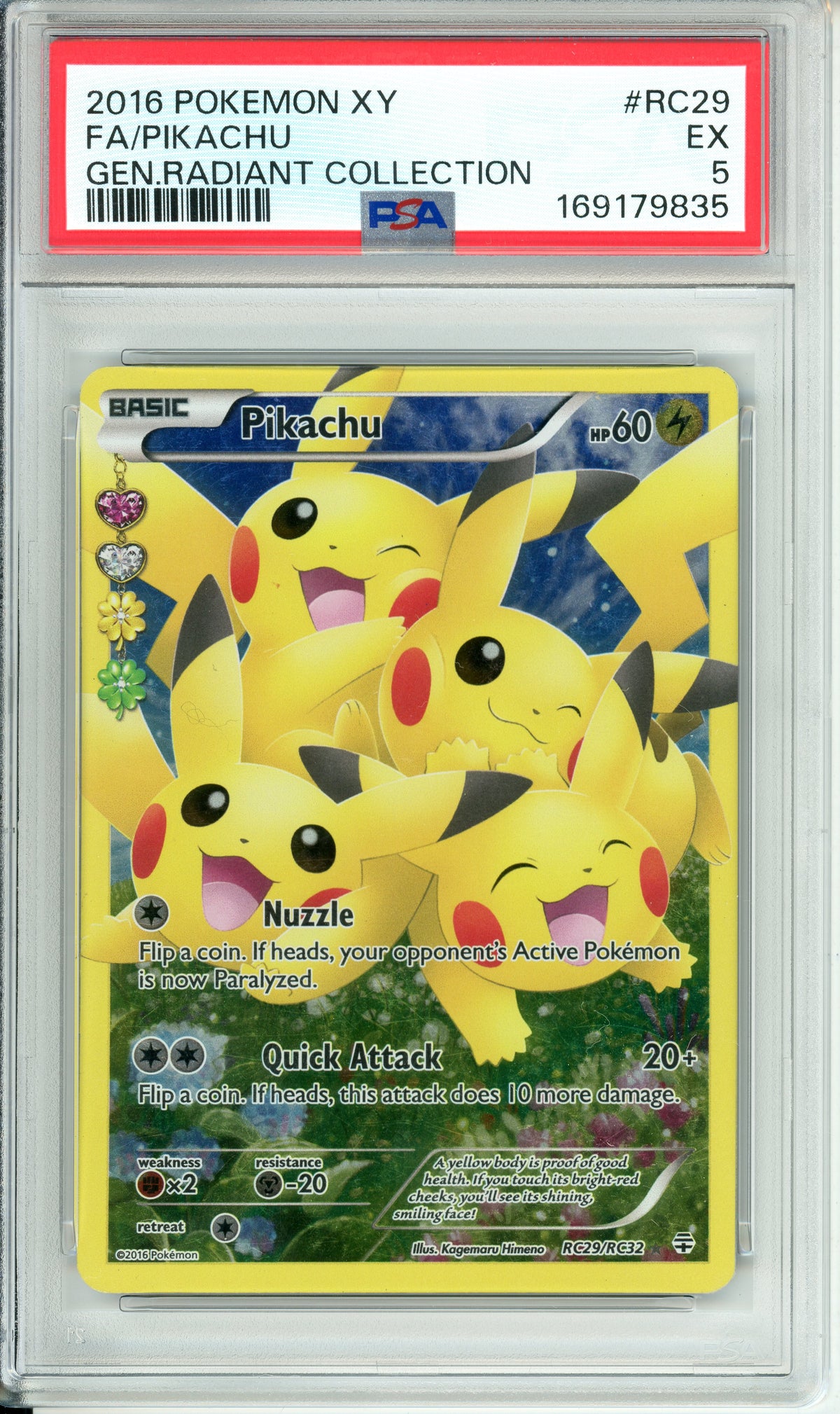 Pokemon Graded: Pikachu RC29/RC32 XY Generations Radiant Collection (2016) Holo PSA 5