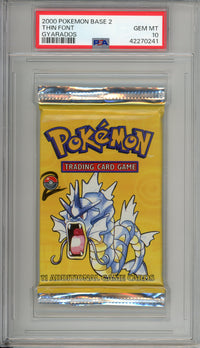 Pokemon Graded: Pokemon Base 2 Thin Font Gyarados PSA 10