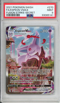 Pokemon Graded: Espeon VMAX 270/264 Fusion Strike (2021) Secret Rare PSA 9