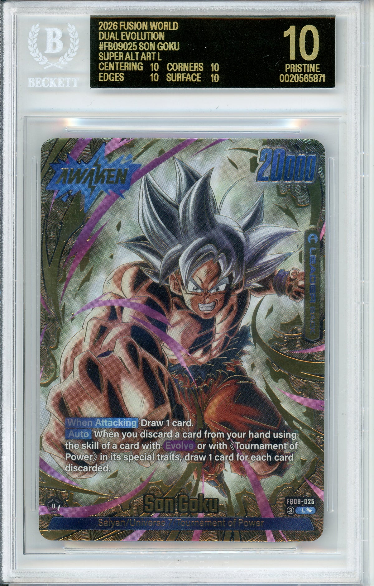 Dragon Ball Graded: Son Goku #FB09025 Dual Evolution (2026) Alt Art Beckett Black Label 10
