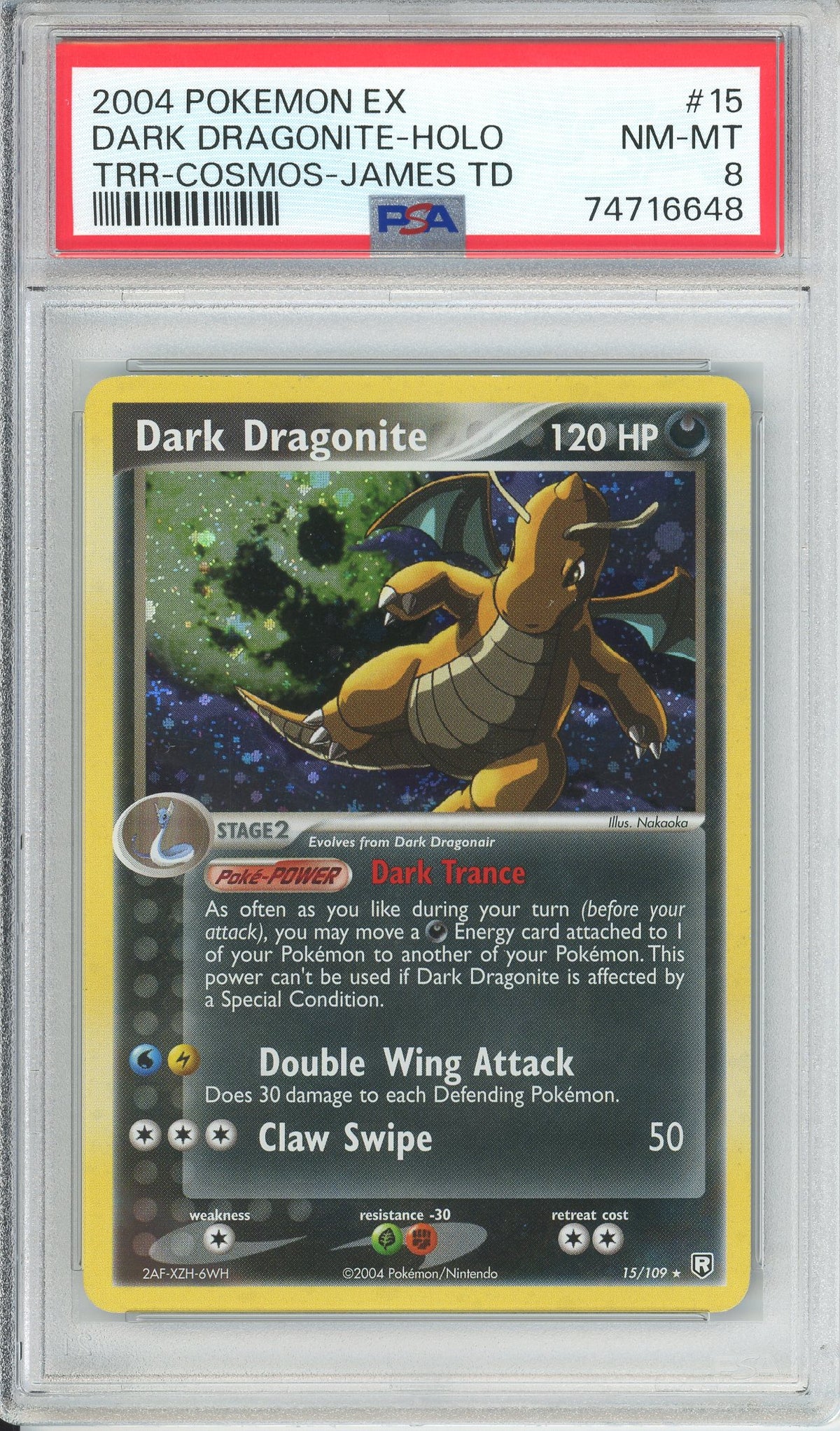 Pokemon Graded: Dark Dragonite Holo PSA 8