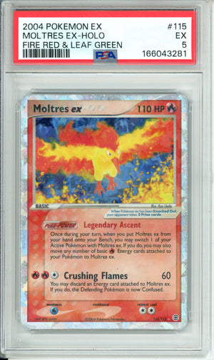 Pokemon Graded: Moltres ex 115/112 Fire Red & Leaf Green (2004) Holo PSA 5