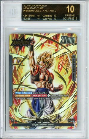 Dragon Ball Graded: Gogeta FB05-095 New Adventure Alt Art Beckett Black Label 10