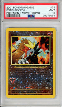 Pokemon Graded: Entei #34 Movie Promo 3 (2001) Reverse Holo PSA 9