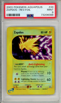 Pokemon Graded: Zapdos 44/147 Aquapolis (2003) Reverse Holo PSA 9