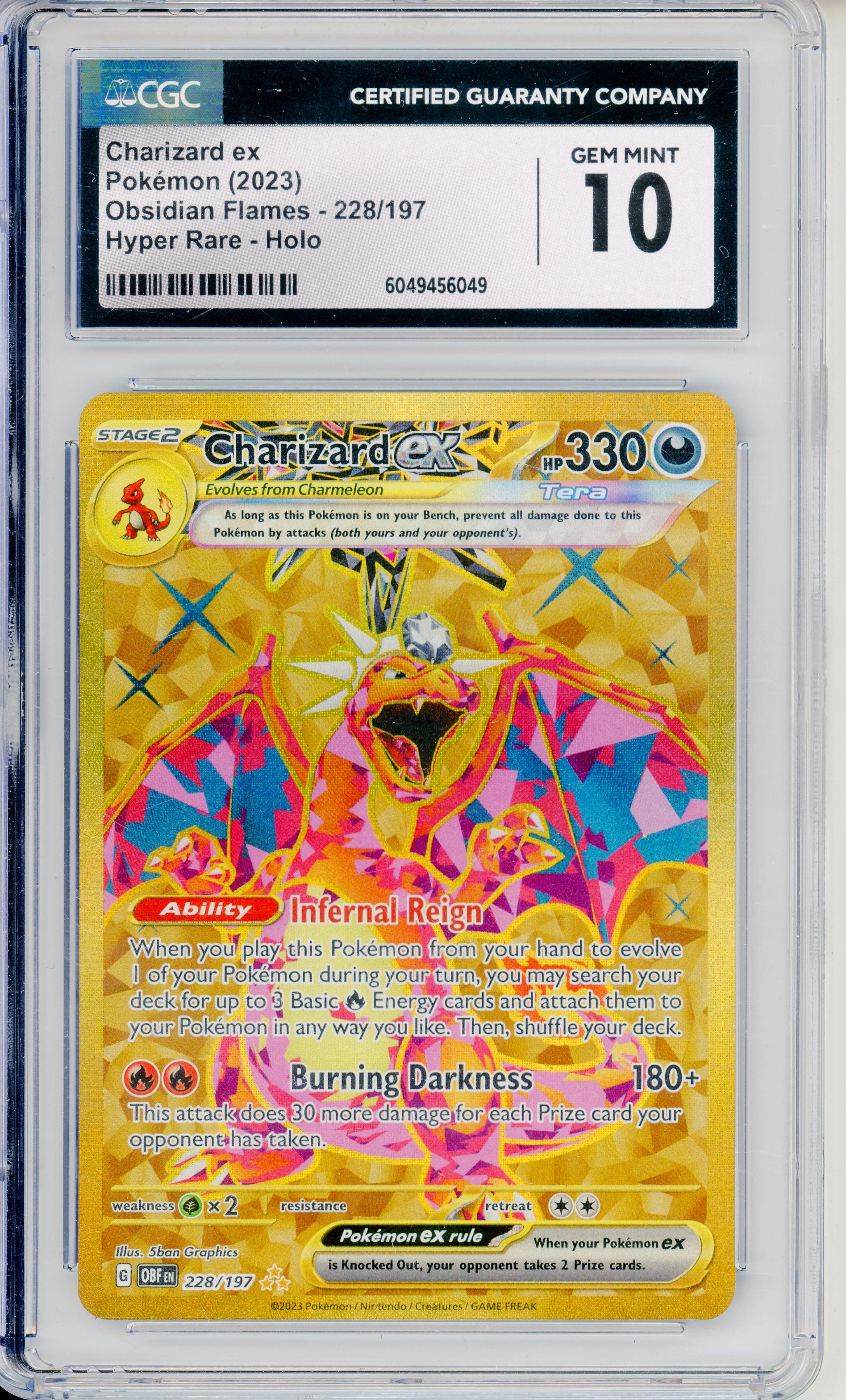 228 197 pokemon card Pokemon Trading Card Game 228/197 Charizard ex : Hyper Rare Card : SV03 Obsidian Flames