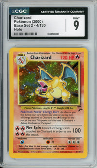 Pokemon Graded: Charizard 4/130 Base Set 2 (2000) Holo CGC 9