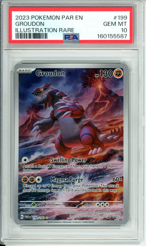 Pokemon Graded: Groudon 199/182 Paradox Rift (2023) IR PSA 10