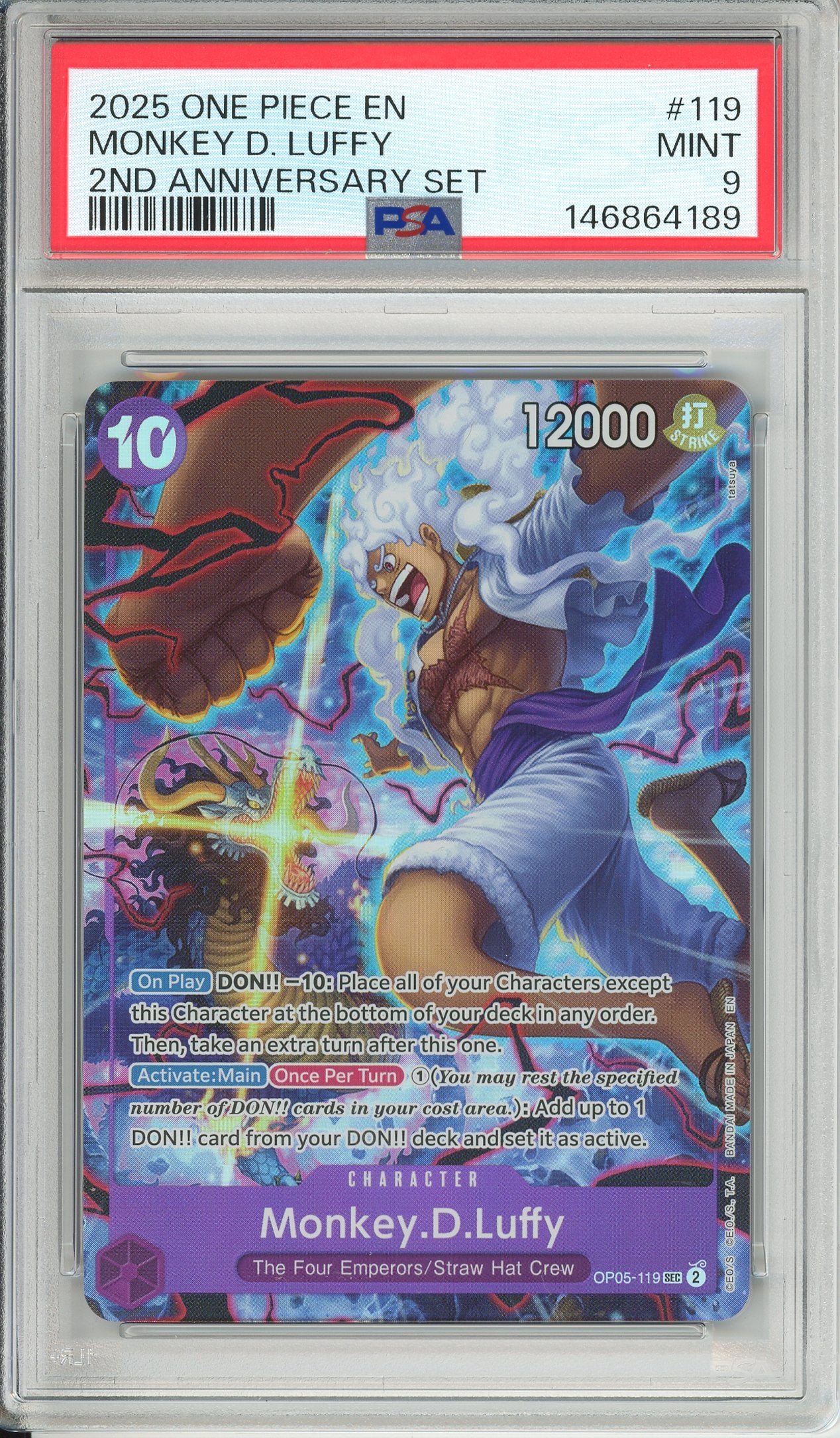 One Piece Graded: Monkey D. Luffy OP05-119 2nd Anniversary Set