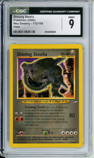 Pokemon Graded: Shining Steelix 112/105 Neo Destiny (2002) Holo CGC 9
