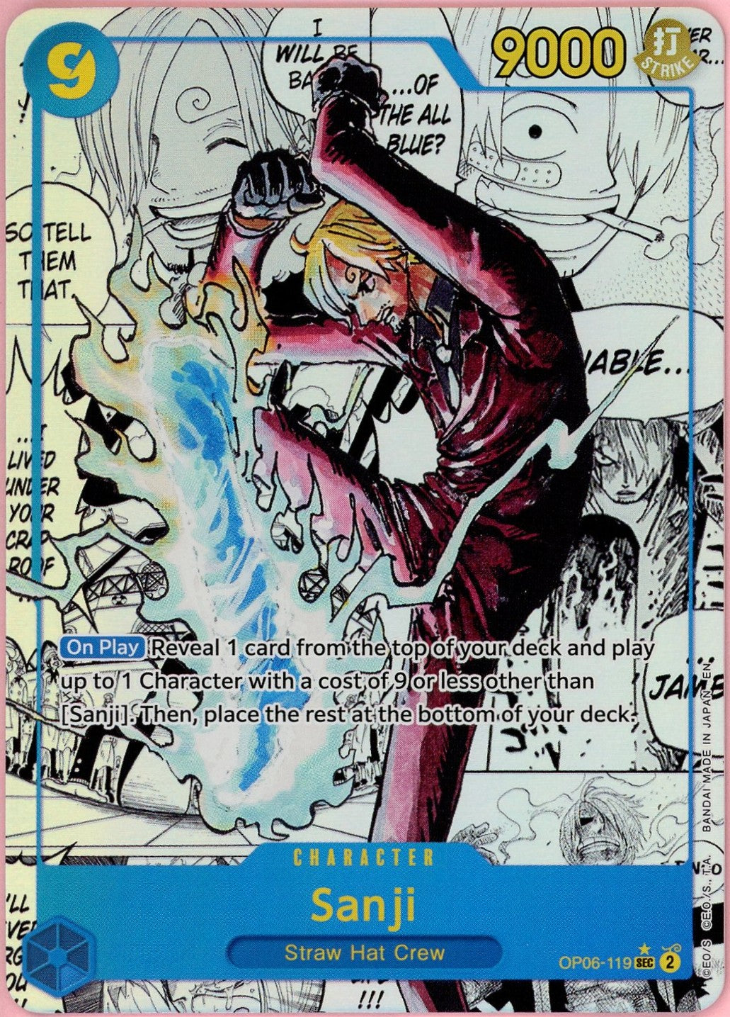 One Piece Single: Sanji OP06-119 Wings of the Captain Manga Alternate Art NM