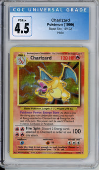 Pokemon Graded: Charizard 4/102 Base Set (1999) Holo CGC 4.5