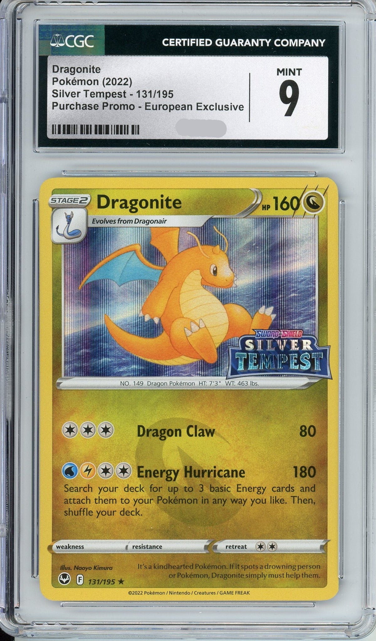 Pokemon Graded: Dragonite Silver Tempest Purchase Promo (2022) Holo CGC 9