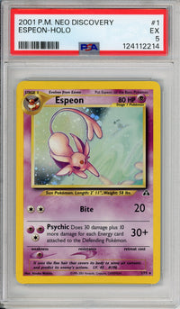Pokemon Graded: Espeon 1/75 Neo Discovery (2001) Holo PSA 5