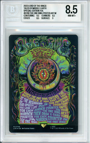MTG Graded: The One Ring Poster #748 LOTR (2023) Special Foil Beckett 8.5