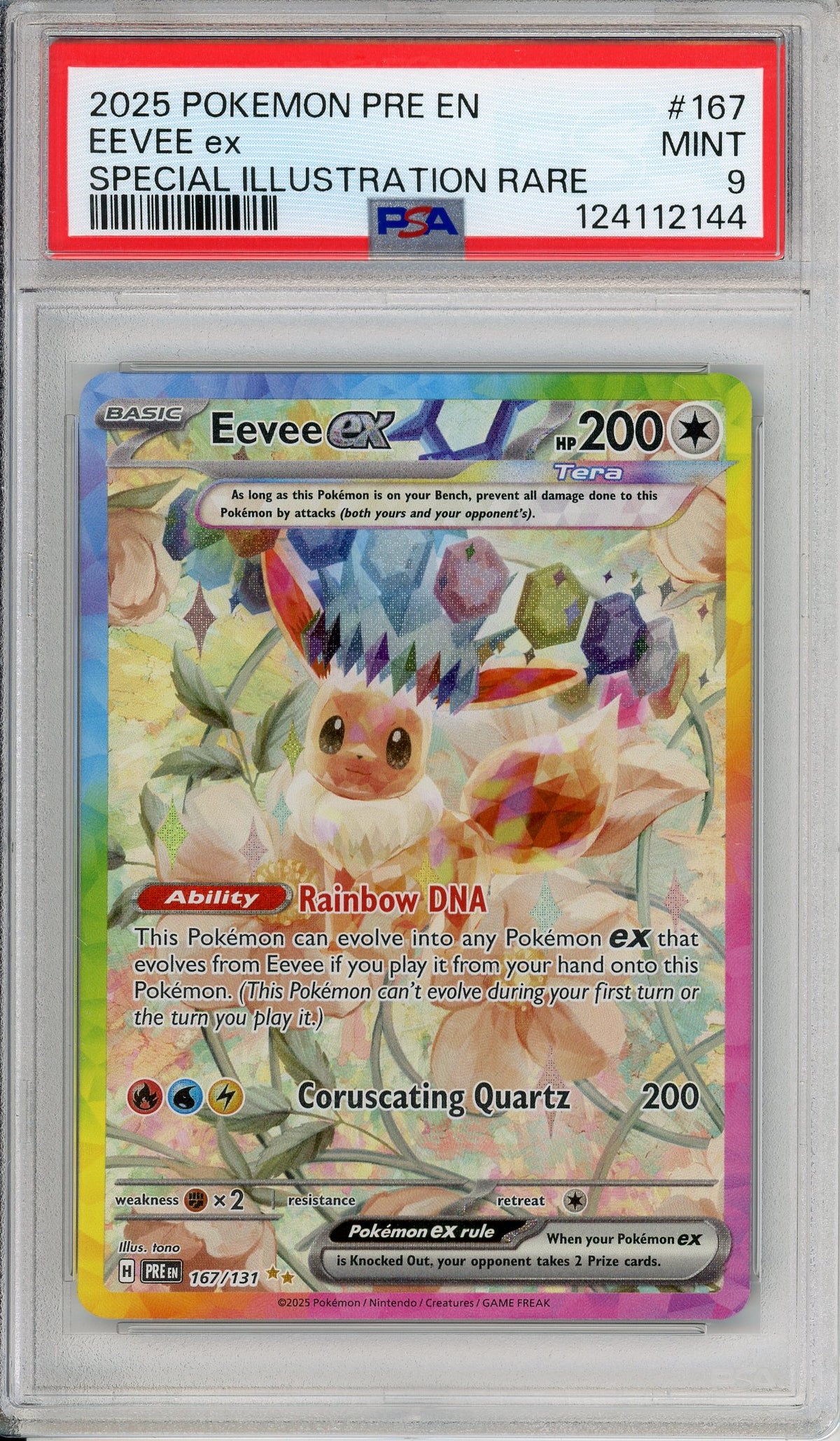 Pokemon Graded: Eevee ex 167/131 Prismatic Evolutions (2025) SAR Holo PSA 9