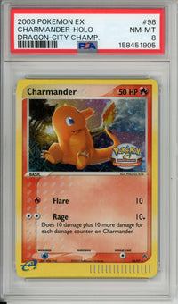 Pokemon Graded: Charmander 98/97 City Championship (2003) Holo PSA 8