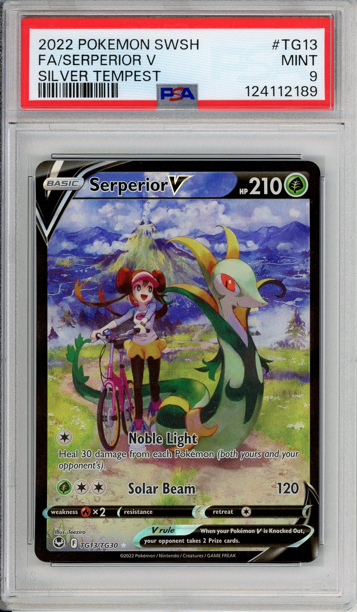 Pokemon Graded: Serperior V TG13/TG30 Silver Tempest (2022) Holo PSA 9