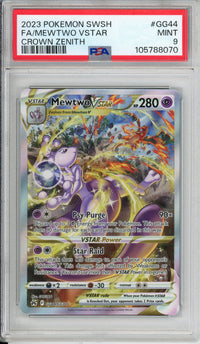 Pokemon Graded: Mewtwo VSTAR GG44/GG70 Crown Zenith (2023) Holo PSA 9
