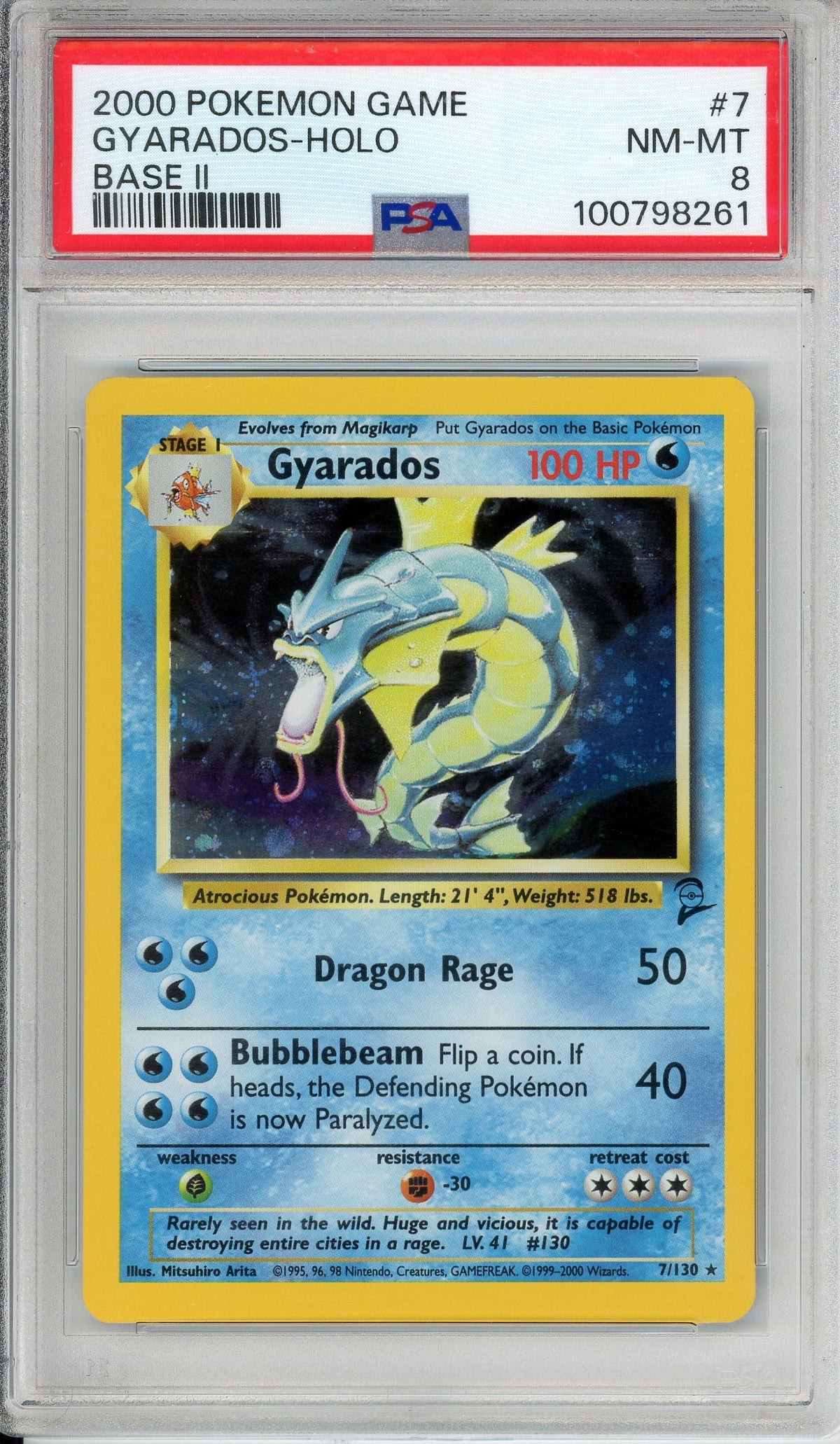 Pokemon Graded: Gyarados 21/130 Base Set 2 (2000) Holo PSA 8