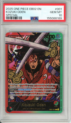 One Piece Graded: Kozuki Oden EB01-001 Special Leader (2025) PSA 10