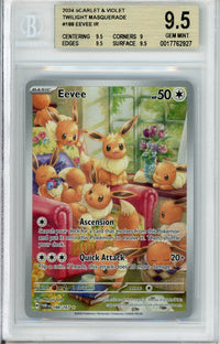 Pokemon Graded: Eevee 188/167 Twilight Masquerade (2024) Beckett 9.5