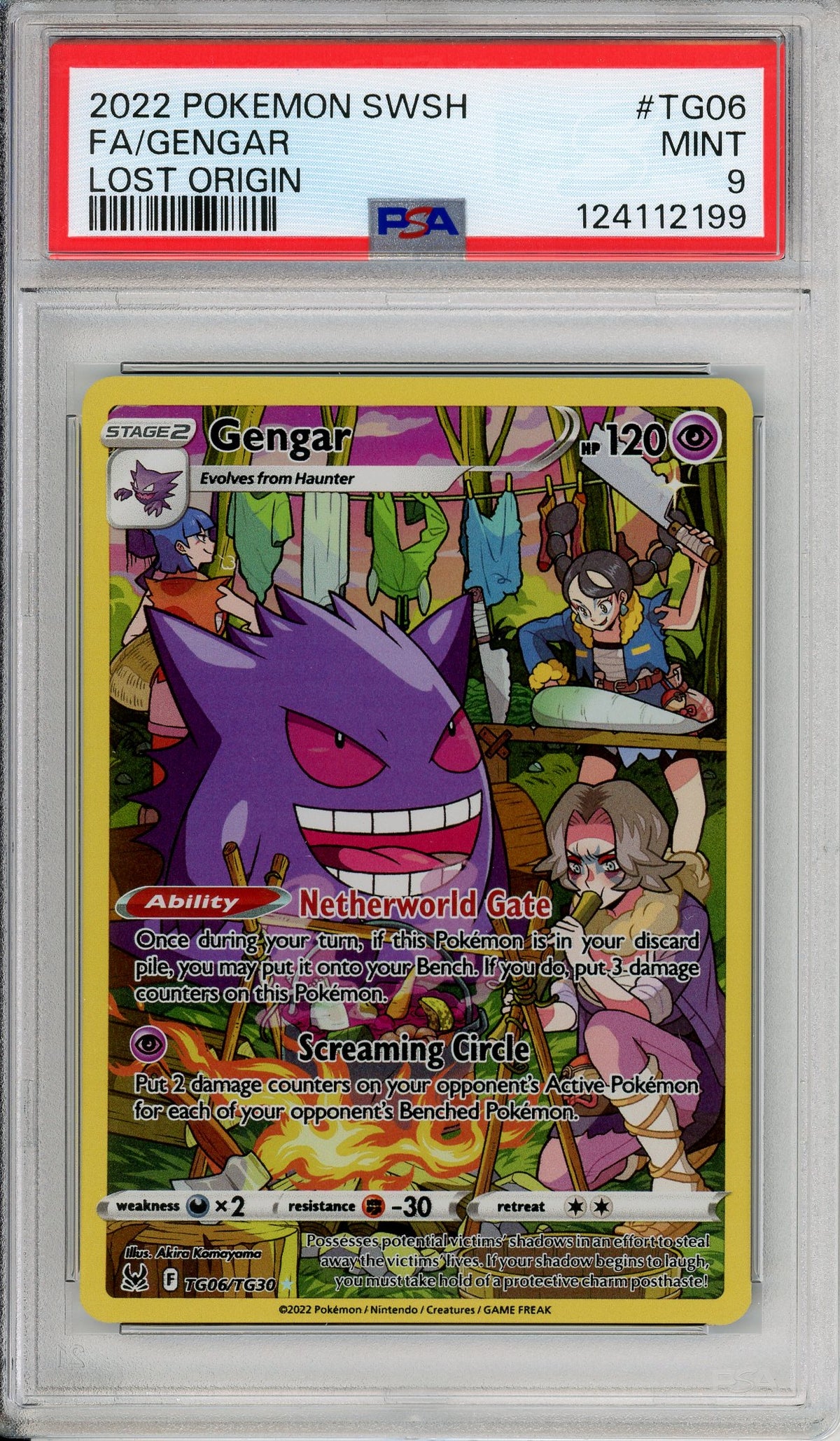 Pokemon Graded: Gengar #TG04 Lost Origin (2022) Full Art Holo PSA 9