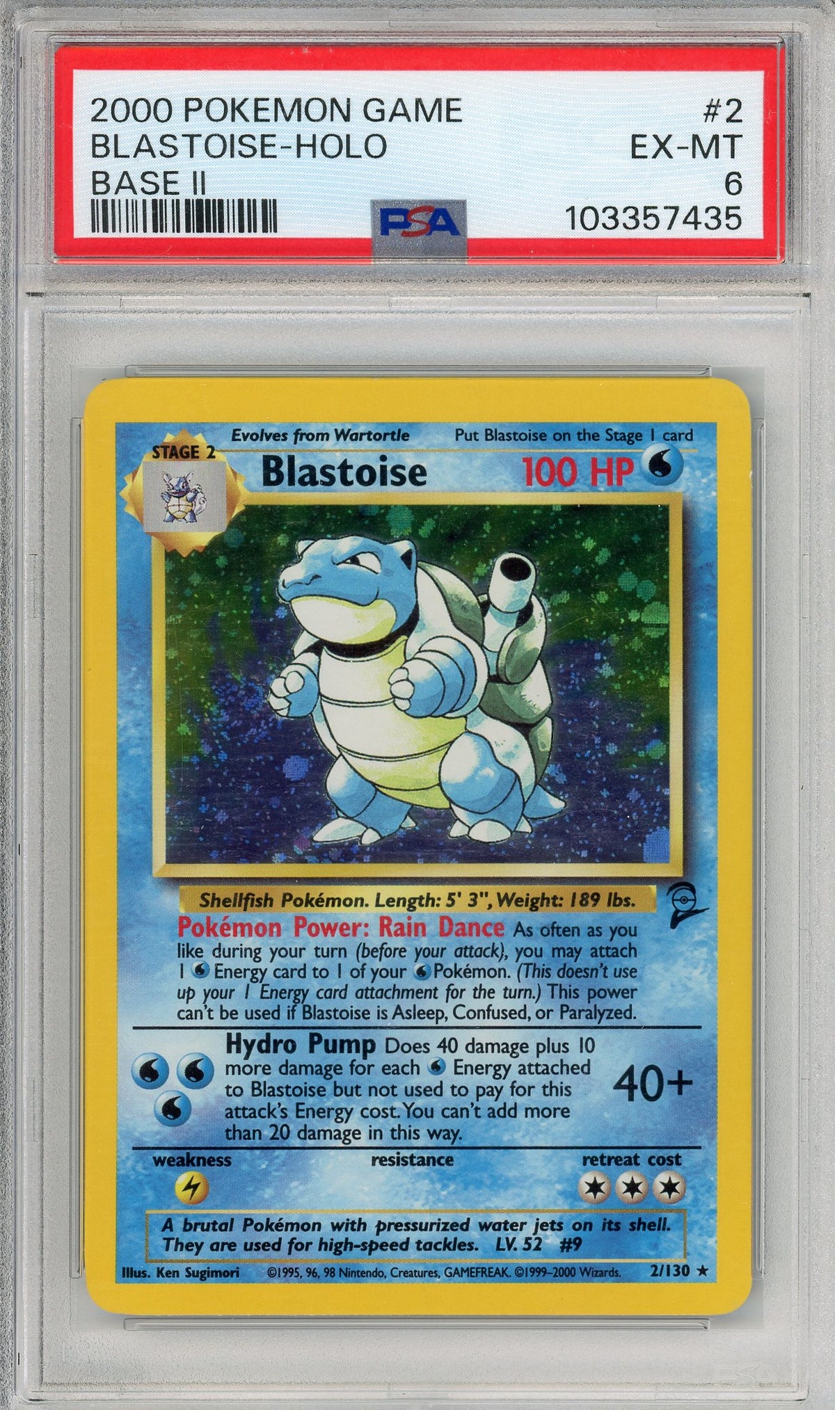 Pokemon Graded: Blastoise 2/130 Base Set (2000) Holo PSA 6 Double Infinity Gaming Pokemon Graded: Blastoise 2/130 Base Set (2000) Holo PSA 6 Double Infinity Gaming
