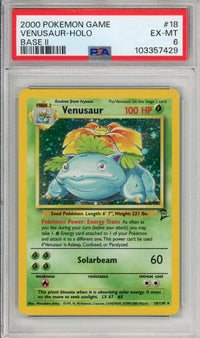 Pokemon Graded: Venusaur 18/130 Base Set 2 (2000) Holo PSA 6