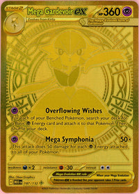 Pokemon Single: Mega Gardevoir ex 187/132 Mega Evolution (2025) Gold Holo NM