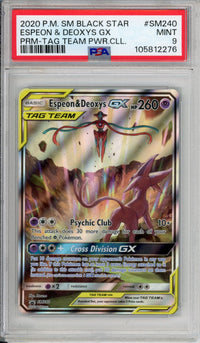 Pokemon Graded: Espeon & Deoxys GX #SM240 Sun & Moon Tag Team Promo (2020) Holo PSA 9
